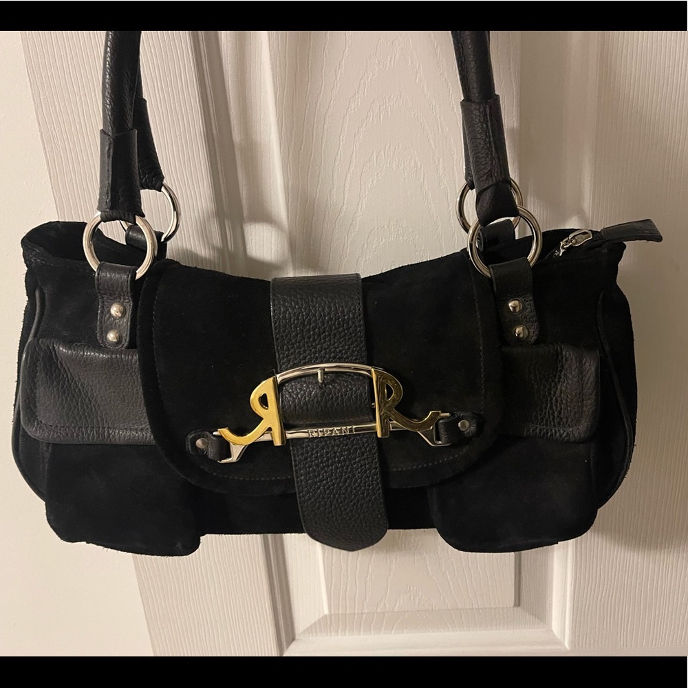 Ripani black suede bag